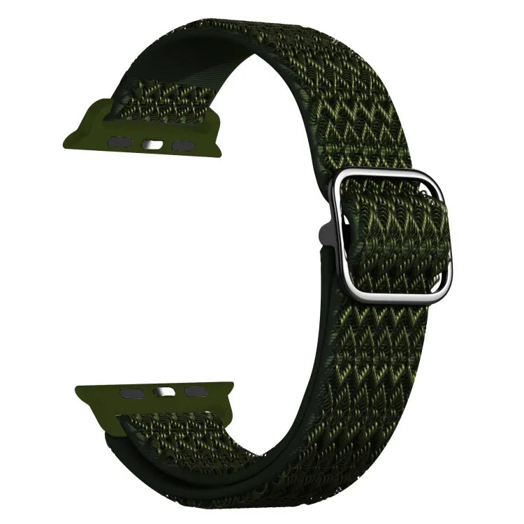 Pulseira substituta elástica ajustável com textura rombóide para Apple Watch Series, 7 41mm / 6 & SE & 5 & 4 40mm / 3 & 2 & 1 38mm, 7 45mm / 6 & SE & 5 & 4 44mm / 3 & 2 & 1 42mm