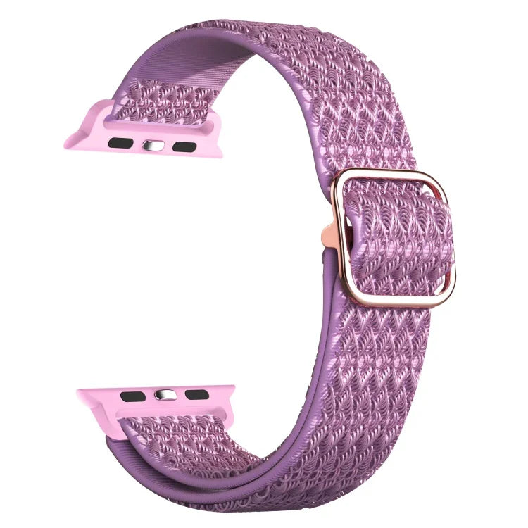 Pulseira substituta elástica ajustável com textura rombóide para Apple Watch Series, 7 41mm / 6 & SE & 5 & 4 40mm / 3 & 2 & 1 38mm, 7 45mm / 6 & SE & 5 & 4 44mm / 3 & 2 & 1 42mm
