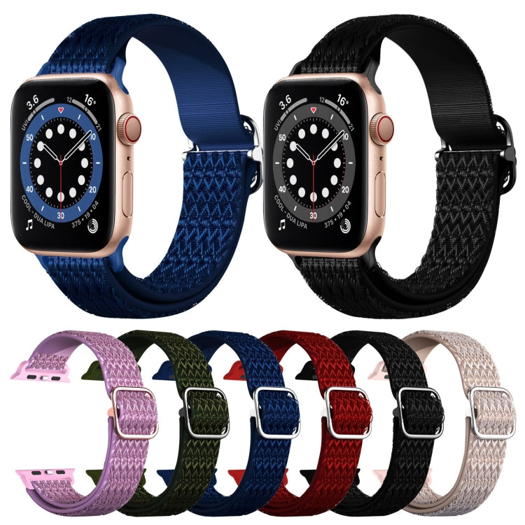 Pulseira substituta elástica ajustável com textura rombóide para Apple Watch Series, 7 41mm / 6 & SE & 5 & 4 40mm / 3 & 2 & 1 38mm, 7 45mm / 6 & SE & 5 & 4 44mm / 3 & 2 & 1 42mm