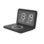 SY-118 Carregador Sem Fios Dobrável com Superfície de Espelho 15W, Calendário Perpétuo de Secretária, Relógio com Função de Alarme e Ajuste de Brilho em Três Níveis, SY-118 Preto, SY-118 Branco