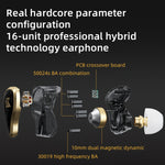 KZ ZAS Auricular com Fio Intra-auricular de Ferro em Anel de 16 Unidades, Versão Standard ZAS (Branco), Versão Standard ZAS (Preto), Versão com Microfone ZAS (Branco), Versão com Microfone ZAS (Preto)