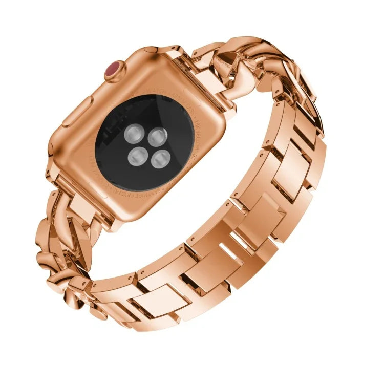 Bracelete de Relógio em Liga de Diamante de Uma Só Fila em Denim, Para Apple Watch Série 8&7 41mm / SE 2&6&SE&5&4 40mm / 3&2&1 38mm, Para Apple Watch Série 8&7 45mm / SE 2&6&SE&5&4 44mm / 3&2&1 42mm