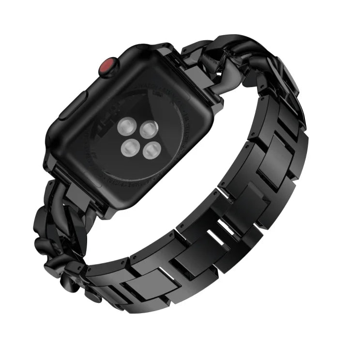 Bracelete de Relógio em Liga de Diamante de Uma Só Fila em Denim, Para Apple Watch Série 8&7 41mm / SE 2&6&SE&5&4 40mm / 3&2&1 38mm, Para Apple Watch Série 8&7 45mm / SE 2&6&SE&5&4 44mm / 3&2&1 42mm