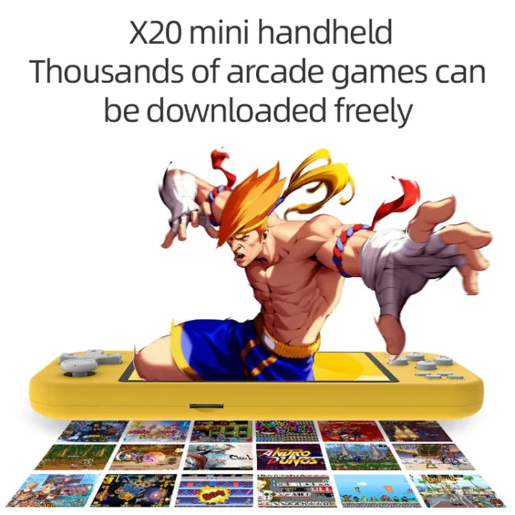 Consola de Jogos Clássicos Portátil X20 mini com Ecrã de 4,3 polegadas e Memória de 8GB, X20 mini / Amarelo, X20 mini / Verde, X20 mini / Azul, X20 mini / Cinzento