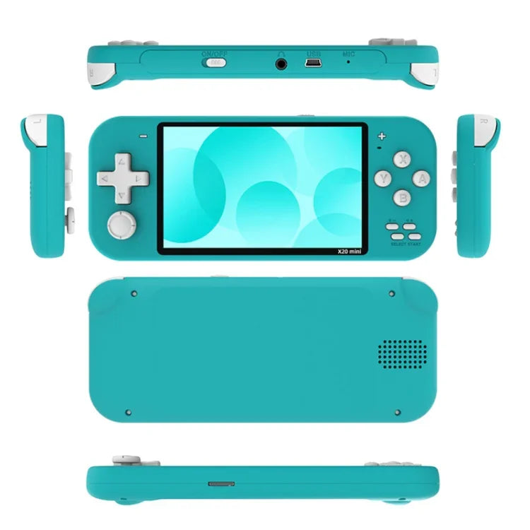 Consola de Jogos Clássicos Portátil X20 mini com Ecrã de 4,3 polegadas e Memória de 8GB, X20 mini / Amarelo, X20 mini / Verde, X20 mini / Azul, X20 mini / Cinzento
