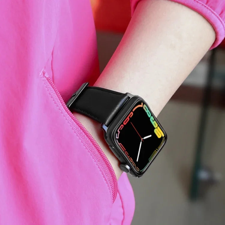 Bracelete de Relógio em Pele Genuína com Cera de Óleo, Para Apple Watch Série 8&7 41mm / SE 2&6&SE&5&4 40mm / 3&2&1 38mm, Para Apple Watch Série 7 41mm / 6 & SE & 5 & 4 40mm / 3 & 2 & 1 38mm