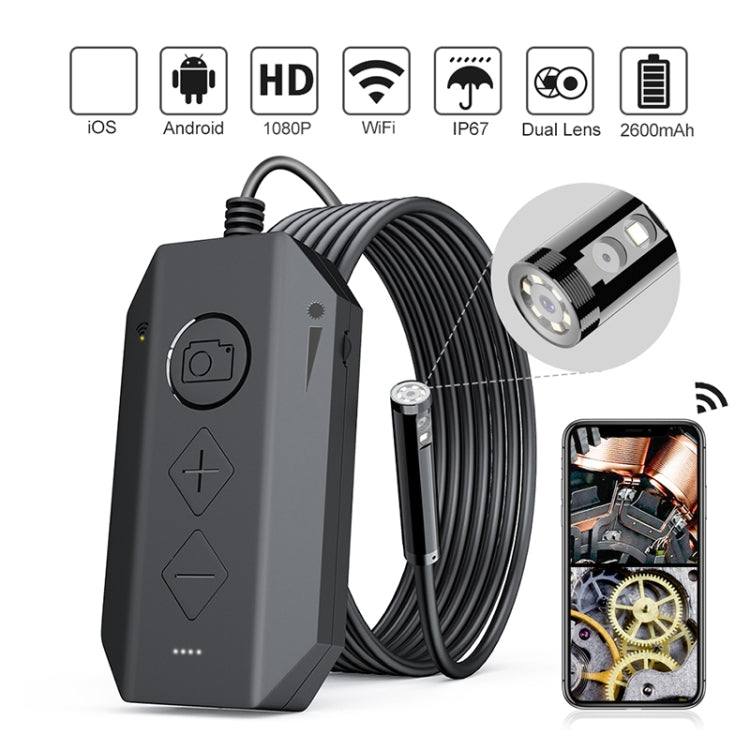 Y17 Câmara Endoscópica Digital Industrial HD WiFi com Dupla Lente 5MP 12mm Autofoco Zoomável, Cabo Rígido 1m, Cabo Rígido 3,5m, Cabo Rígido 5m, Cabo Rígido 10m