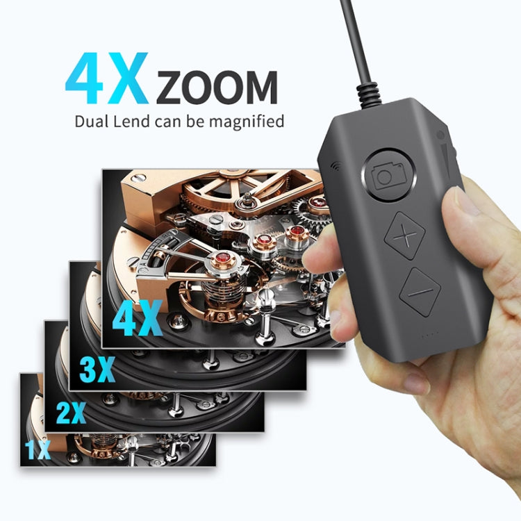 Y17 Câmara Endoscópica Digital Industrial HD WiFi com Dupla Lente 5MP 12mm Autofoco Zoomável, Cabo Rígido 1m, Cabo Rígido 3,5m, Cabo Rígido 5m, Cabo Rígido 10m