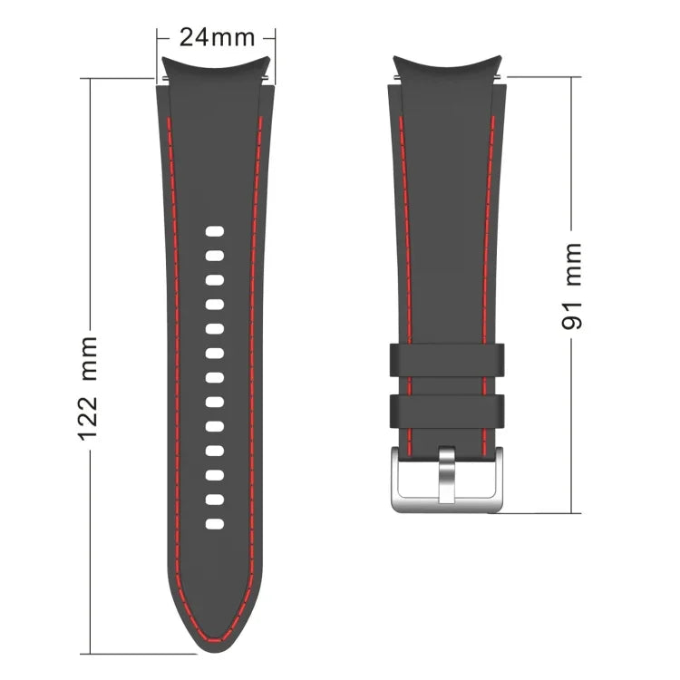 Correia de Substituição em Silicone com Costura, Para Samsung Galaxy Watch4 / Watch4 Classic