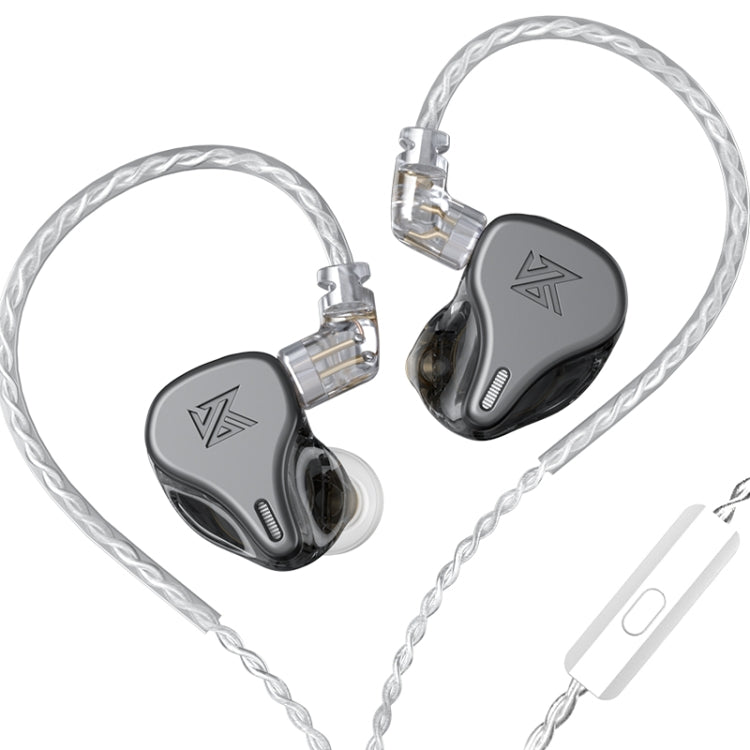 KZ DQ6 Auricular com Fio Intra-auricular Dinâmico HiFi de 3 Unidades, Sem Microfone, Com Microfone
