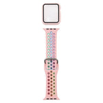 Silicone Replacement Strap Watchband + Protective Case with Screen Protector Set For Apple Watch Series, 3 & 2 & 1 42mm, For Apple Watch Series 6 / 5 / 4 / Watch SE 44mm