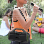 Nova Rixing NR-6011M Coluna Bluetooth 5.0 Portátil para Karaoke Exterior com Microfone & Alça de Ombro, NR-6011M (Preto), NR-6011M (Vermelho), NR-6011M (Azul), NR-6011M (Verde)