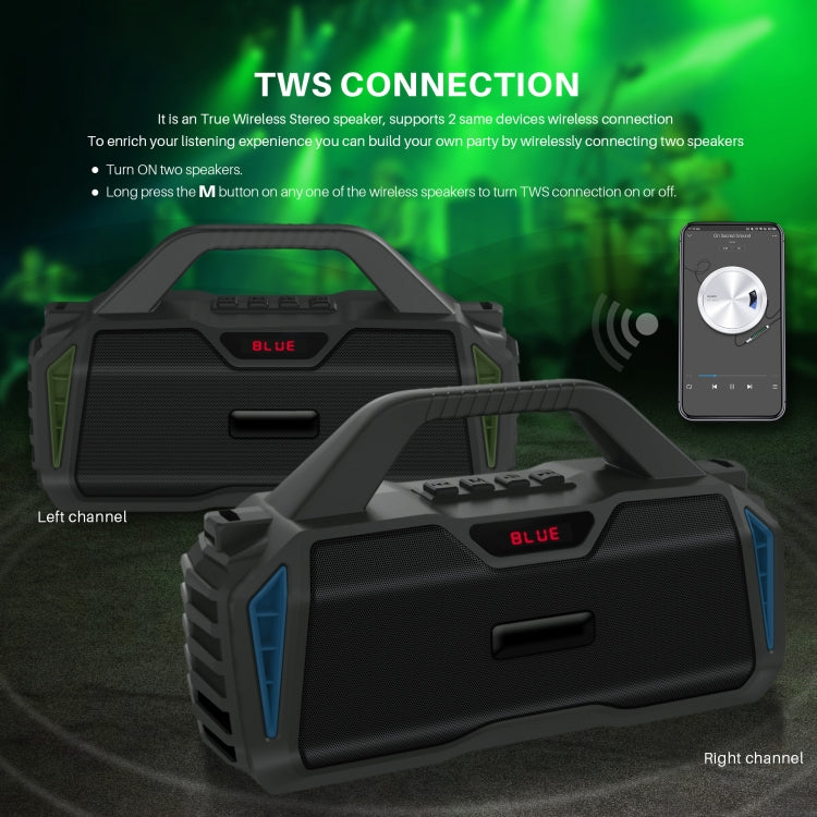 Nova Rixing NR-6011M Coluna Bluetooth 5.0 Portátil para Karaoke Exterior com Microfone & Alça de Ombro, NR-6011M (Preto), NR-6011M (Vermelho), NR-6011M (Azul), NR-6011M (Verde)
