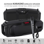 Nova Rixing NR-6012M Coluna Bluetooth 5.0 Portátil para Karaoke Exterior com Microfone & Alça de Ombro, NR-6012M (Azul), NR-6012M (Verde), NR-6012M (Preto), NR-6012M (Vermelho)