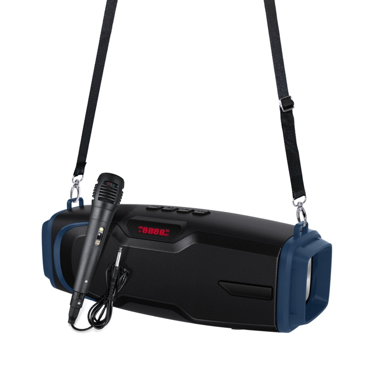 Nova Rixing NR-6012M Coluna Bluetooth 5.0 Portátil para Karaoke Exterior com Microfone & Alça de Ombro, NR-6012M (Azul), NR-6012M (Verde), NR-6012M (Preto), NR-6012M (Vermelho)