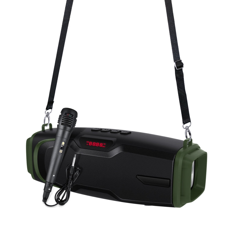Nova Rixing NR-6012M Coluna Bluetooth 5.0 Portátil para Karaoke Exterior com Microfone & Alça de Ombro, NR-6012M (Azul), NR-6012M (Verde), NR-6012M (Preto), NR-6012M (Vermelho)