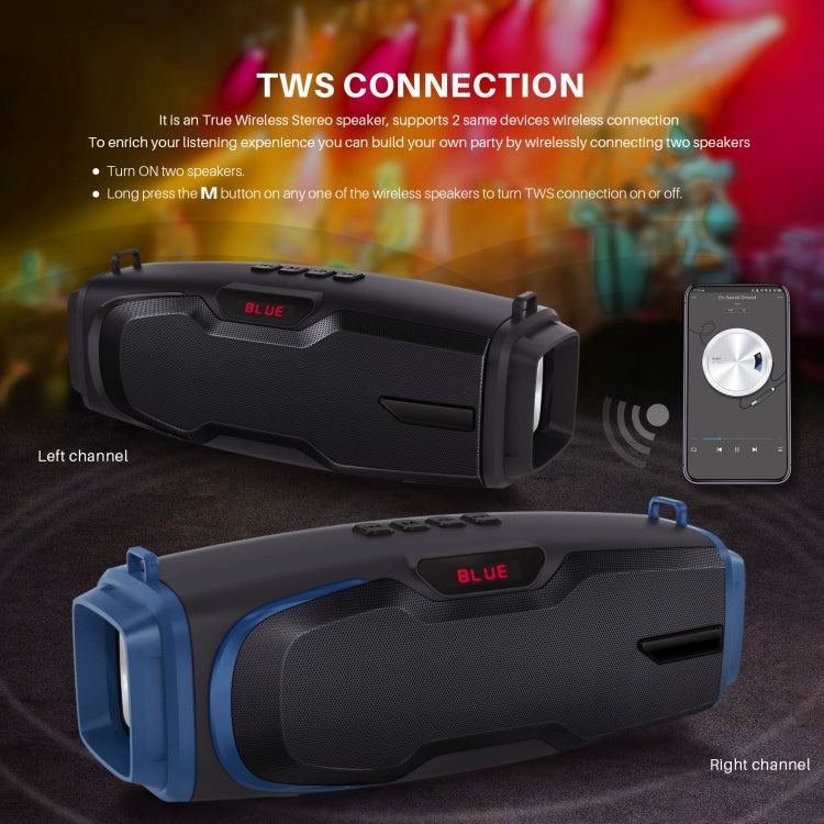 Nova Rixing NR-6012M Coluna Bluetooth 5.0 Portátil para Karaoke Exterior com Microfone & Alça de Ombro, NR-6012M (Azul), NR-6012M (Verde), NR-6012M (Preto), NR-6012M (Vermelho)
