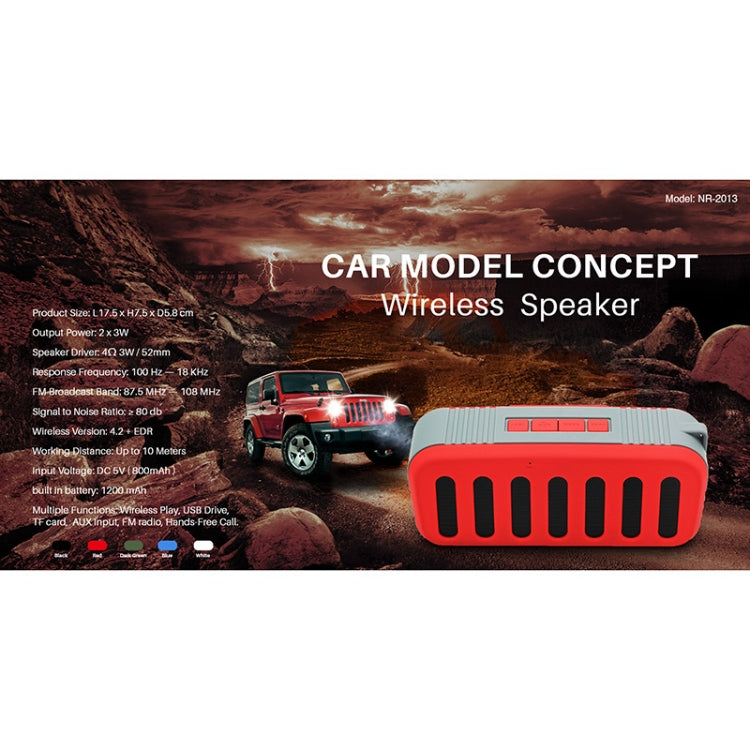 NewRixing NR-2013 Coluna Bluetooth TWS em Forma de Duto de Escape de Carro