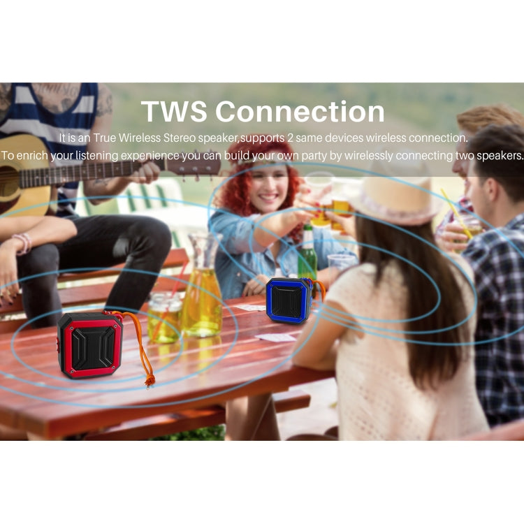 Nova Rixing NR-103 Mini Coluna Bluetooth TWS com Cordão, NR-103 (Laranja), NR-103 (Preto), NR-103 (Vermelho), NR-103 (Azul), NR-103 (Verde)