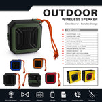 Nova Rixing NR-103 Mini Coluna Bluetooth TWS com Cordão, NR-103 (Laranja), NR-103 (Preto), NR-103 (Vermelho), NR-103 (Azul), NR-103 (Verde)