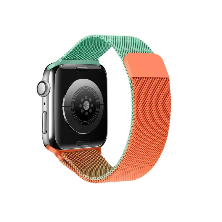 Gradient Color Milan Replacement Strap Watchband For Apple Watch Series, 7 41mm/6&SE&5&4 40mm/3&2&1 38mm, 7 45mm/6&SE&5&4 44mm/3&2&1 42mm