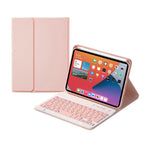 HK006 Teclado Bluetooth Destacável com Teclas Quadradas, Capa de Couro com Suporte para iPad mini 6, HK006