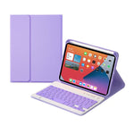 HK006 Teclado Bluetooth Destacável com Teclas Quadradas, Capa de Couro com Suporte para iPad mini 6, HK006