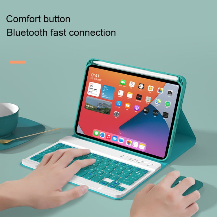 HK006 Teclado Bluetooth Destacável com Teclas Quadradas, Capa de Couro com Suporte para iPad mini 6, HK006