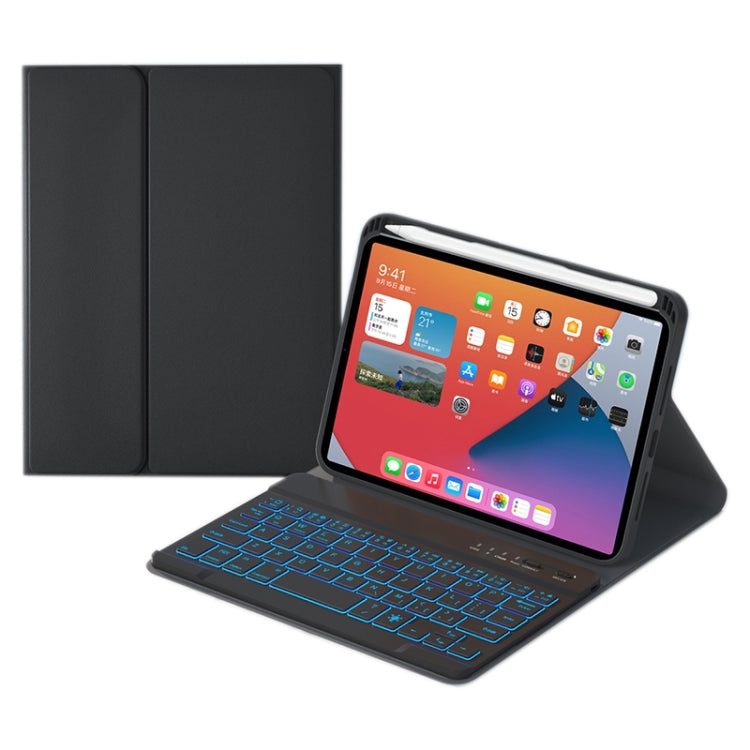 HK006D Teclado Bluetooth Destacável com Teclas Quadradas, Capa de Couro com Retroiluminação Branca e Suporte para iPad mini 6, HK006D