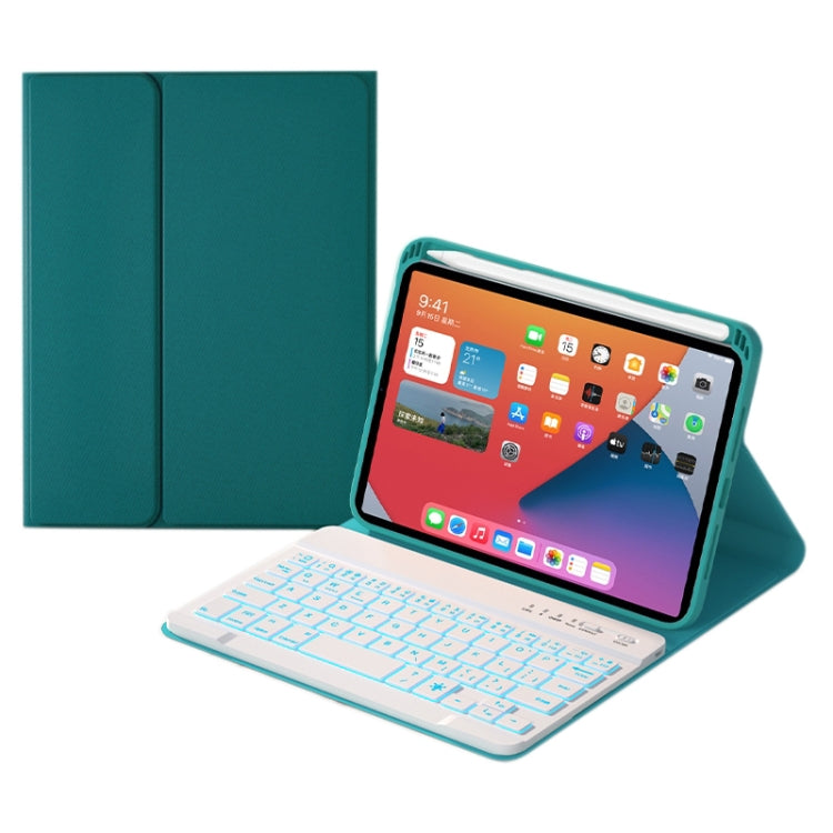 HK006D Teclado Bluetooth Destacável com Teclas Quadradas, Capa de Couro com Retroiluminação Branca e Suporte para iPad mini 6, HK006D