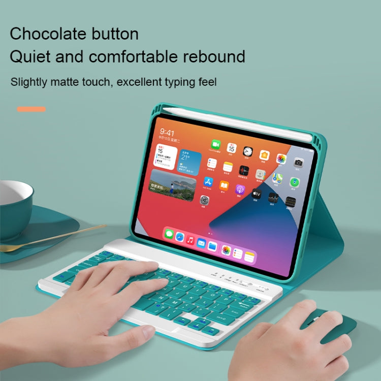 HK006D Teclado Bluetooth Destacável com Teclas Quadradas, Capa de Couro com Retroiluminação Branca e Suporte para iPad mini 6, HK006D