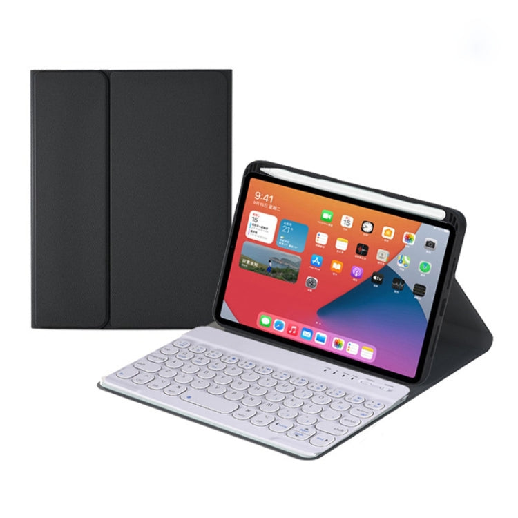 HY006 Teclado Bluetooth Destacável com Teclas Redondas, Capa de Couro com Suporte para iPad mini 6, HY006
