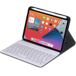 HY006 Teclado Bluetooth Destacável com Teclas Redondas, Capa de Couro com Suporte para iPad mini 6, HY006