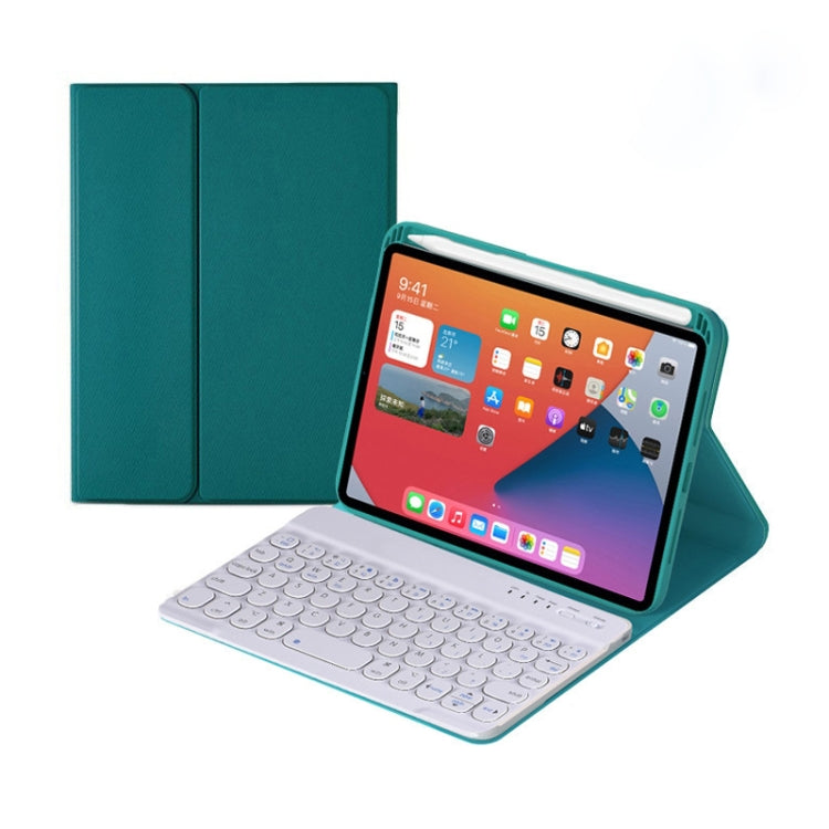 HY006 Teclado Bluetooth Destacável com Teclas Redondas, Capa de Couro com Suporte para iPad mini 6, HY006