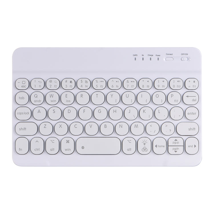 HY006D Teclado Bluetooth Destacável com Teclas Redondas, Capa de Couro com Retroiluminação Colorida e Suporte para iPad mini 6, HY006D
