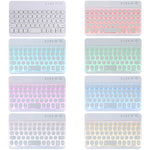 HY006D Teclado Bluetooth Destacável com Teclas Redondas, Capa de Couro com Retroiluminação Colorida e Suporte para iPad mini 6, HY006D