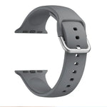 Single-color Silicone Buckle Replacement Strap Watchband For Apple Watch Series, 7 41mm / 6 & SE & 5 & 4 40mm / 3 & 2 & 1 38mm, 7 45mm / 6 & SE & 5 & 4 44mm / 3 & 2 & 1 42mm