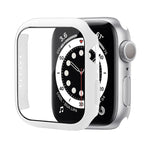 Capa Protetora Antichoque em PC com Filme de Vidro Temperado, Para Apple Watch Series 9 / 8 / 7 41mm, Para Apple Watch Series 9 / 8 / 7 45mm, Para Apple Watch Series 8 / 7 41mm