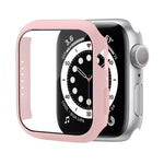 Capa Protetora Antichoque em PC com Filme de Vidro Temperado, Para Apple Watch Series 9 / 8 / 7 41mm, Para Apple Watch Series 9 / 8 / 7 45mm, Para Apple Watch Series 8 / 7 41mm