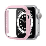 Capa Protetora Antichoque em PC com Filme de Vidro Temperado, Para Apple Watch Series 9 / 8 / 7 41mm, Para Apple Watch Series 9 / 8 / 7 45mm, Para Apple Watch Series 8 / 7 41mm