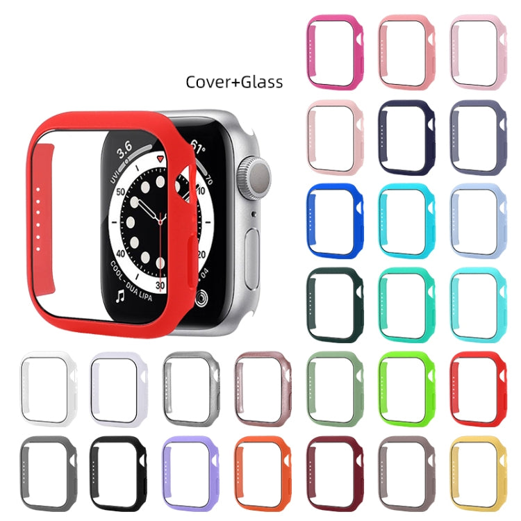 Capa Protetora Antichoque em PC com Filme de Vidro Temperado, Para Apple Watch Series 9 / 8 / 7 41mm, Para Apple Watch Series 9 / 8 / 7 45mm, Para Apple Watch Series 8 / 7 41mm