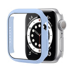 Capa Protetora Antichoque em PC com Filme de Vidro Temperado, Para Apple Watch Series 9 / 8 / 7 41mm, Para Apple Watch Series 9 / 8 / 7 45mm, Para Apple Watch Series 8 / 7 41mm