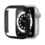 Capa Protetora Antichoque em PC com Filme de Vidro Temperado, Para Apple Watch Series 9 / 8 / 7 41mm, Para Apple Watch Series 9 / 8 / 7 45mm, Para Apple Watch Series 8 / 7 41mm