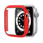 Capa Protetora Antichoque em PC com Filme de Vidro Temperado, Para Apple Watch Series 9 / 8 / 7 41mm, Para Apple Watch Series 9 / 8 / 7 45mm, Para Apple Watch Series 8 / 7 41mm