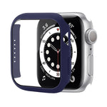 Capa Protetora Antichoque em PC com Filme de Vidro Temperado, Para Apple Watch Series 9 / 8 / 7 41mm, Para Apple Watch Series 9 / 8 / 7 45mm, Para Apple Watch Series 8 / 7 41mm