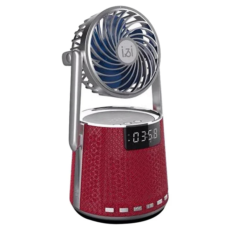 Coluna Relógio Despertador Duplo Bluetooth Sem Fios SOAIY K8 com Pequeno Ventilador