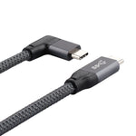 Cabo de dados USB-C / Tipo-C em ângulo de 100W para USB-C / Tipo-C macho com função completa e E-mark, 0,5m, 1m, 1,5m