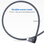 Cabo de dados USB-C / Tipo-C em ângulo de 100W para USB-C / Tipo-C macho com função completa e E-mark, 0,5m, 1m, 1,5m