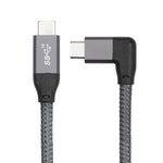 Cabo de dados USB-C / Tipo-C em ângulo de 100W para USB-C / Tipo-C macho com função completa e E-mark, 0,5m, 1m, 1,5m