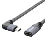 Cabo de extensão de dados USB-C / Tipo-C em ângulo macho para USB-C / Tipo-C fêmea de 100W com função completa, 0,2m, 0,5m, 1m, 1,5m